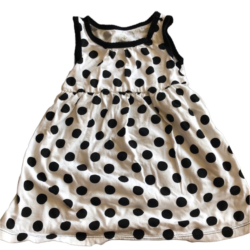 Old Navy Girls 6-12 Months Polka Dot Dress in Black and White
